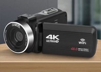 4K Profesyonel Dijital Video Kamera 60FPS 48MP Web Kamerası Canlı Yayın 3.0" HD Dokunmatik Ekran WiFi Uzaktan Kumanda IR Gece Görüşü