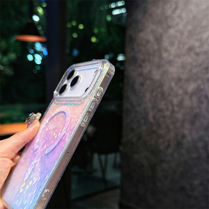 เคสป้องกันโทรศัพท์แบบใสมีกลิตเตอร์ไล่ระดับสีสำหรับผู้หญิง PC เคสโทรศัพท์แม่เหล็ก TPU สำหรับ iPhone 17 PRO MAX - Product Image 3