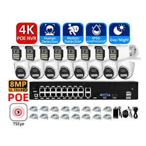 ชุดกล้องวงจรปิด 16CH 4K 8MP POE NVR พร้อมกล้องโดมและกล้องทรงกระบอก ระบบเน็ตเวิร์ค รองรับเสียงสองทาง มองเห็นในเวลากลางคืน ตรวจจับความเคลื่อนไหว - Product Image 1