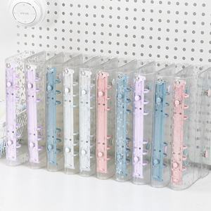 20 PCS A6 Couverture de classeur à <span class=keywords><strong>anneaux</strong></span> en PVC souple 6 <span class=keywords><strong>anneaux</strong></span> Couverture de classeur transparente pour planificateur Couverture de classeur à <span class=keywords><strong>anneaux</strong></span> ronds rose violet pour carnet rechargeable - Product Image 3