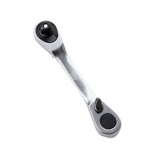 Mini Two Way <b>Ratchet</b> Wrench 1/4 In Quick Release Carbon Steel Metric <b>Socket</b> Tool For Diy Hardware Repair - Product Image 1