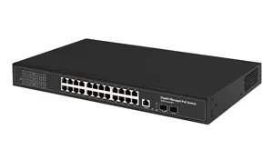 In Stock Enterprise High Quality 24G+2SFP Full Gigabit Managed Ethernet Switch With ERPS MSTP VLAN SNMP TELNET