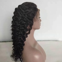 Perruque Lace Frontal Wig brésilienne naturelle, cheveux vierges, Deep Wave, Transparent HD, pour femmes africaines, bon marché, vente en gros
