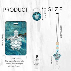 In stock: Blue turtle-shaped lanyard for teachers, ID cards, and keys; silicone beaded necklace for female nurses. - Product Image 4