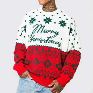 Pullover kustom jumper bordir sweater Natal dengan led grosir lampu Pria Natal weihnacten sweater