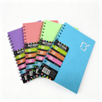 Carnet à spirale A5 à couverture rigide en métal, vente en gros, couverture poly, ligné, pour étudiants et bureaux