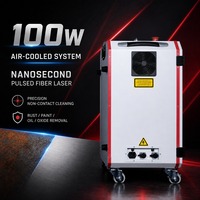 Machine de nettoyage laser à impulsions 100W refroidie par air pour l'élimination de la rouille sur métal et acier inoxydable, dispositif de décapage de peinture
