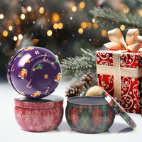 Cadeau de Noël personnalisé, mini boîtes rondes et décoratives pour bougies de voyage, pots vides de bougies parfumées avec couvercle, récipients en métal pour bougies