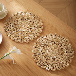 Natural Color Woven Heat Insulation Mat Round Eco-Friendly Jute <b>Placemat</b> <b>For</b> <b>Table</b> Decor 30cm - Product Image 1