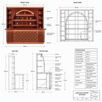 Comptoir de bar commercial moderne de luxe avec éclairage LED, table de bar en bois, vitrine commerciale pour pub et hôtel
