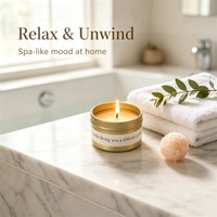 Bougies parfumées en boîte métallique dorée avec cire végétale, parfums faits à la main de style nordique pour hôtels et usage domestique