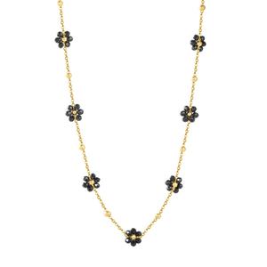 Conjunto de Collar de Margaritas Chapado en Oro de 18K, Unisex, Moderno, Cadena de Acero Inoxidable, Collar Floral para Aniversario - Product Image 1