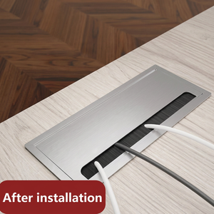 Passacavo in Lega di Alluminio con Chiusura Ammortizzata <span class=keywords><strong>e</strong></span> Coperchio a Ribalta per Gestione Cavi, Scatola Passacavi per Scrivania da Ufficio - Product Image 6