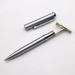 कार्यालय के लिए निजीकृत कस्टम स्टाम्प लोगो के साथ धातु नाम सील हस्ताक्षर पेन स्वयं स्याही व्यक्तिगत सील पेन रबर स्टाम्प पेन
