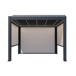 Kit <span class=keywords><strong>de</strong></span> système étanche <span class=keywords><strong>de</strong></span> support en aluminium incliné à deux poteaux sur pied pour gazebos pergola d'extérieur - Product Image 2