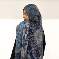 Vente flash : châle en polycoton doux pour femmes musulmanes, respirant, léger, élégant, imprimé de fleurs, hijab pour toutes les saisons