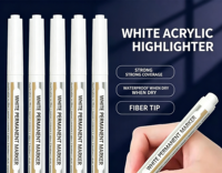 Marqueur artistique blanc extra épais à pointe oblique, séchage rapide, imperméable, à base d'huile, grande capacité, avec corps en plastique