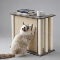 Table d'appoint griffoir pour chat YAOYUE 2-en-1 avec panneau de griffage en sisal et plateau de 15 mm, 28,3x15,7x23,6 pouces pour chats de grande taille