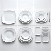 Assiette en porcelaine à bords ondulés, assiette creuse et assiette à soupe en céramique, logo personnalisé pour la vaisselle de restaurant occidental et d'hôtel