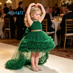 MQATZ Vente en gros <span class=keywords><strong>Robe</strong></span> mini carrée superposée en satin respirante et écologique pour bébés filles, à motifs floraux, avec nœud, pour soirées, anniversaires et toutes saisons estivales - Product Image 4