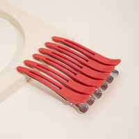 Lot de 6 pinces à cheveux en plastique, grandes pinces bec de poisson de 8 cm et pinces bec de canard, accessoires et outils de coiffure