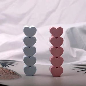 صابون الحب 5 على شكل قلب سيليكون قابل لإعادة الاستخدام الصنع الصنع DIY DIY حفل زفاف شمعة عشاء صنع ديكور المنزل - Product Image 3