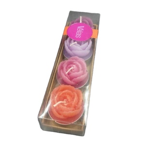 Conjunto de velas de vela en forma de rosa, venta al por mayor, alta calidad, promoción de Navidad - Product Image 1