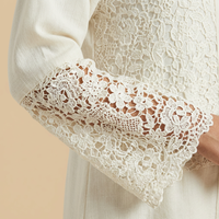 Abaya en dentelle polyester grande taille, nouvelle collection 2026, vente en gros, ouverture frontale, luxe Dubaï, mode modeste personnalisée, décontractée pour femmes musulmanes