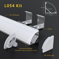 Pour armoire 45 90 degrés Angle lumière 16Mm large Surface montée bande Extrusion canal coin Led profilé en aluminium