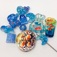 Perles acryliques en vrac à motifs de poissons de dessin animé, assorties, pour la création de bijoux DIY, accessoires pour chaînes de téléphone, breloques de sac et porte-clés