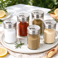 Bouteille à épices en verre de 100 ml et 120 ml, flacon à assaisonnement, pot à sel, poudre de piment, cumin, poivre avec couvercle en acier inoxydable – Approvisionnement direct usine