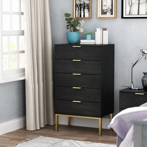 slim fit dress slacks Modern Black Eight Drawer Dresser | Luxury Bedroom Furniture main image 1