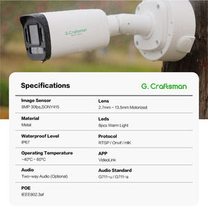 GA-B1VD-M8SG IP67屋外IPPOEネットワークデュアルダブルライトアラームカメラ、双方向オーディオSDTFカード電動ズームレンズ付き - Product Image 2