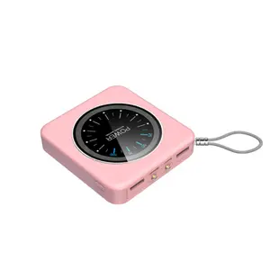 china factory hot new product 10000mah mini clock design power bank charger mobile phone power bank for iphone 12 13 fpr samsung