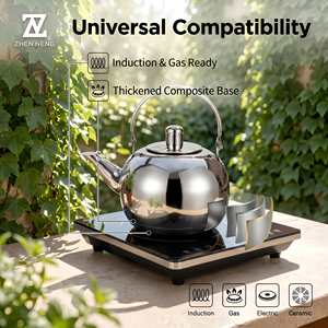 Tetera de Acero Inoxidable 201 <span class=keywords><strong>con</strong></span> Filtro Extraíble, Acabado Espejo, Silbante, Apta para Lavavajillas, Ligera, Ideal para el <span class=keywords><strong>Desayuno</strong></span> - Product Image 3