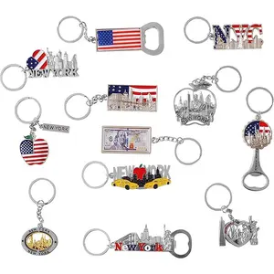 Custom Bottle Opener Key Chain Empire State Silver Collection New York Metal Souvenir Custom Keychain Manufacturer In China