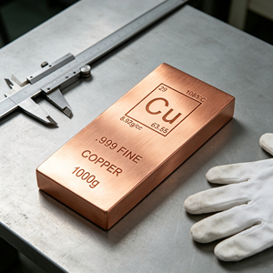 Souvenir personnalisé, barre de cuivre embossée de 1000g, pureté .999, pour exposition, cadeau offert aux visiteurs - Product Image 4