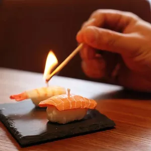 批发新款生鱼片寿司蜡烛手工可爱装饰食品香味蜡烛
