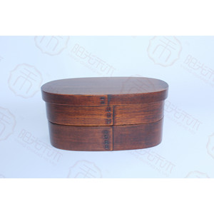 Japanese Style Wooden Bento Box Egg Shape Double Layer Lunch Box Multifunctional <b>Snack</b> <b>Container</b> Student Use Large Size - Product Image 3