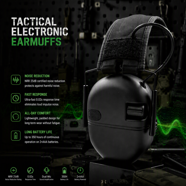 Professional Shooting Earmuffs Tactical Helmet Headphones Electronic Hearing Protector Hunting Active Noise Canceling Headphones
