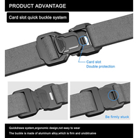 Ceinture tactique légère et tendance pour homme, ceinture de travail en nylon avec boucle à dégagement rapide, robuste et légère, pour le sport