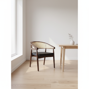 Nouvelle Arrivée - Chaise de Salle à Manger en Bois Massif et Rotin pour Restaurant, Hôtel, Maison - Design Nordique - Product Image 3