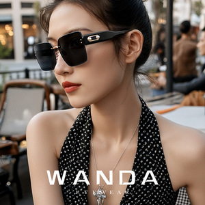 TJ716 Women's <b>Large</b> <b>Frame</b> Sunglasses Black Hexagon UV400 PC Lens TR Metals <b>Frame</b> Fashionable Sun Protection - Product Image 2
