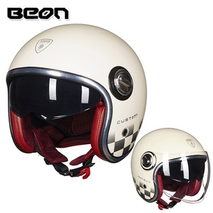 <span class=keywords><strong>Casque</strong></span> Demi-Coque Rétro en ABS pour <span class=keywords><strong>Moto</strong></span>, Hommes et Femmes, Utilisation Quatre Saisons, Double Visière, Protection Solaire Été, Sécurité pour Trottinette Électrique - Product Image 3