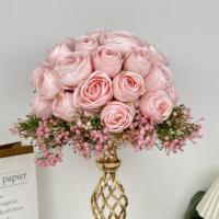 Hochwertige Künstliche Realistische Blumenkugel-Tischdekoration, Rosa Rosen-Bühnendekoration, Blumenkugel für Hochzeitsdekoration