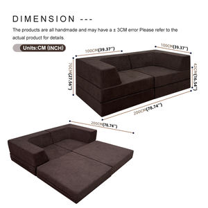 फोल्डेबल बिस्तर बोनलेस सोफे मॉड्यूलर लक्जरी कैनाप कपड़े संपीड़ित सोफे कुशी परिवर्तनीय स्लीपर सोफे - Product Image 4