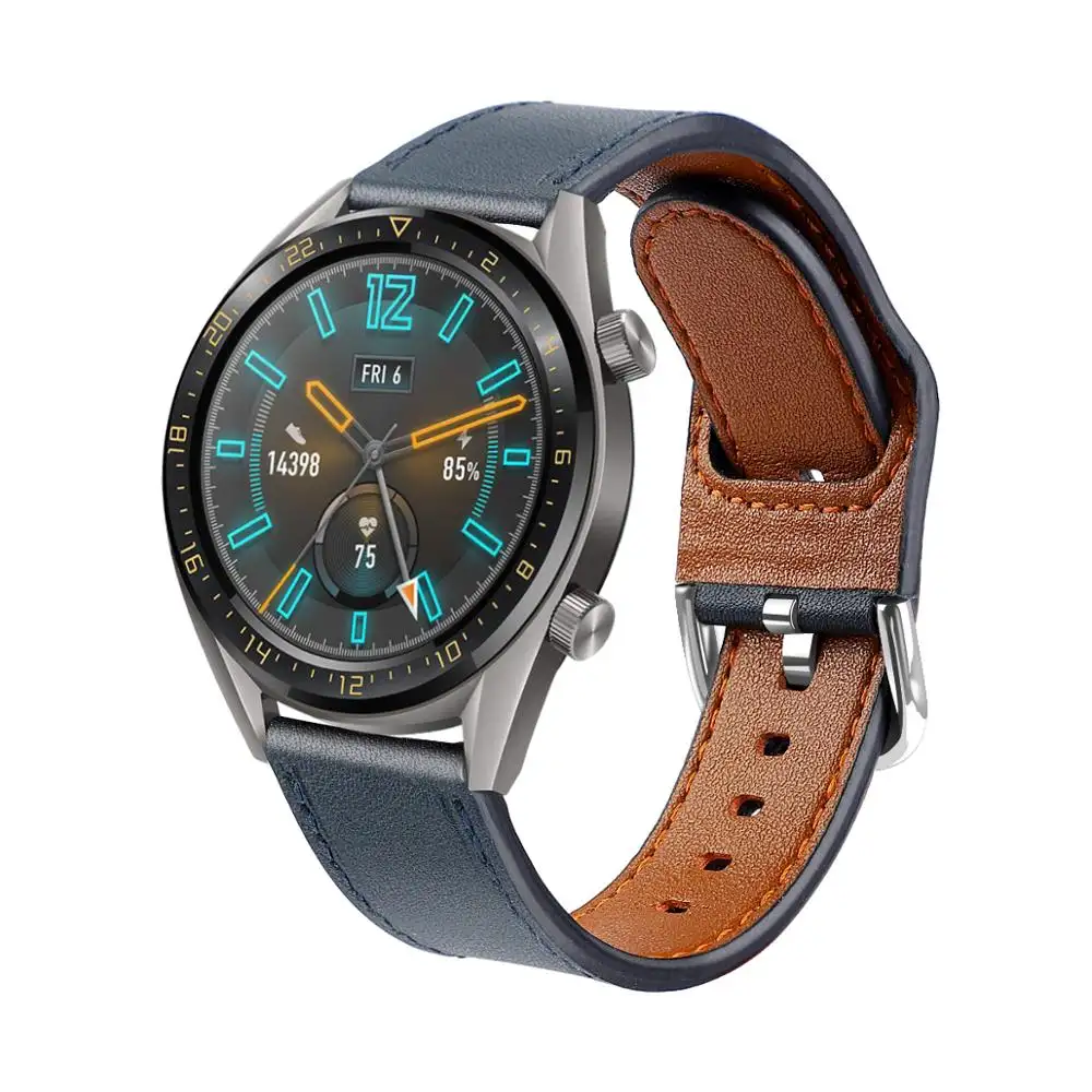 Wholesale Premium Genuine Leather Stitching A Style Watch Wristband Strap for Huawei GT2 Watch Band
