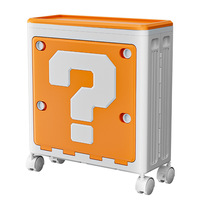 Boîte de rangement pliable carrée en plastique PP avec roulettes, grande capacité, organisateur pour chambre d'enfant