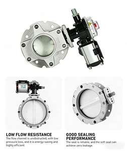 Vanne papillon manuelle en acier inoxydable Tongjinjin V1FS400SN à double excentricité, type Wafer, zéro fuite, pour centrale de dosage et silo à ciment - Product Image 3