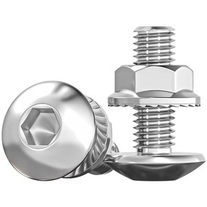 304 Stainless Steel Large <b>Flat</b> Head Hex Socket <b>Screws</b> With Flange Nut Set For Construction Fastening - Product Image 1
